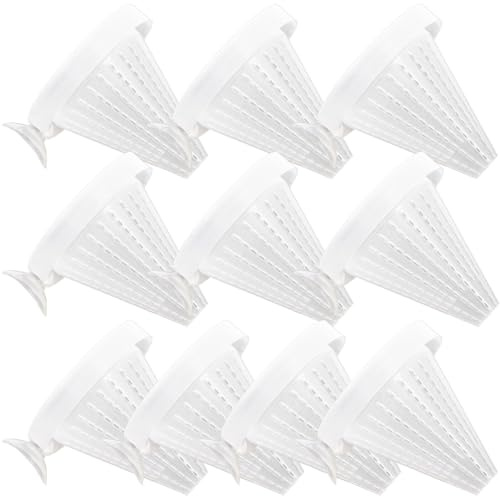 DOITOOL 10pcs Aquarium Worm Feeding Cones with Suction Cups, Fish Tank Live Feeder Funnels for Red Worms, Easy Attach Aquarium Accessories for Freshwater and Saltwater Fish Tanks Random