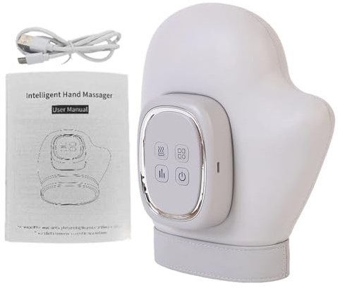 Massaggiatore Per Mani Con Calore E Compressione - 5 Livelli Ricaricabile con Timer Automatico per Massaggio Elettrico,Massaggiatore A Mano Riscaldato,Ideale per Viaggi Casa Palestra Sport Allenamento