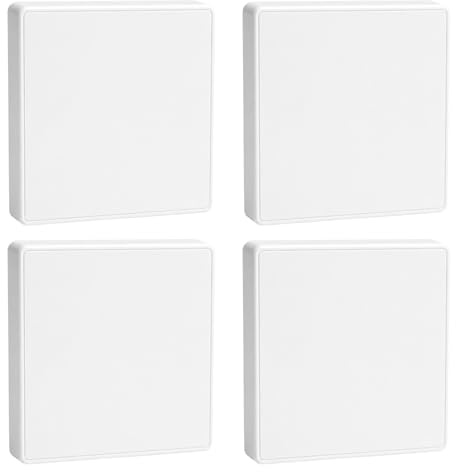 HZOUHONG Copertura cieca per presa di corrente, 4 pezzi, tipo 86, con coperchio cieco, presa a incasso, interruttore della luce, copertura cieca, copertura per presa elettrica, colore bianco, per