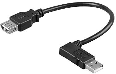 Goobay 95705 USB 2.0 Hi-Speed Extension Cable, 90° Clip, 0.3m Length