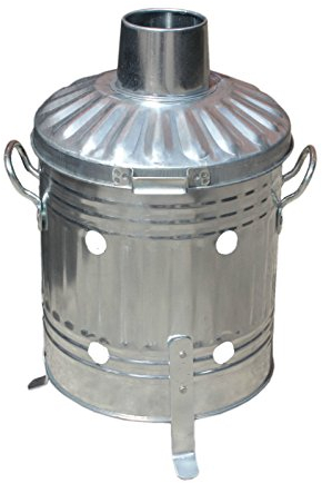 Portable 15L Mini Galvanised Steel Garden Fire Bin Incinerator for Burning Burning Wood, Leaves and Paper