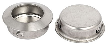 sourcing map 2pcs Poignées Encastré extracteurs 35 mm de diamètre forme ronde bord biseauté pour porte coulissante Meuble Tiroir Placard Armoire