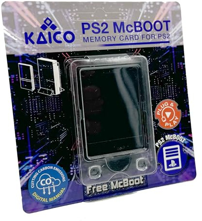 Kaico Free McBoot 8MB PS2-Speicherkarte – FMCB 1.966 für PS2-Konsole – Free McBoot PS2 Plug & Play – PS2-Speicherkarten-Softmod-Lösung