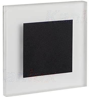 Foco LED empotrable para pared 230 V para interruptor de 60 mm de acero empotrable, lámpara decorativa para escaleras, foco de luz escalonada (Apus AC blanco cálido, 26538) negro mate