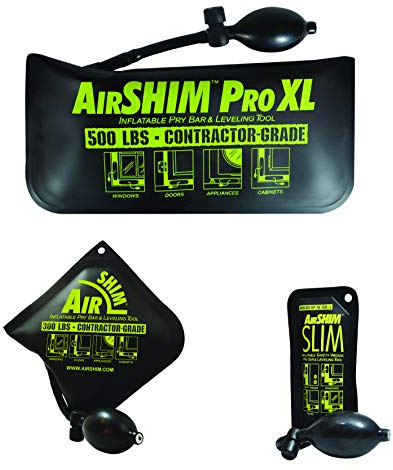 Calculated Industries 1134 AirShim Inflatable Pry Bars and Leveling Tools 3-pc Value Pack – Original AirShim, AirShim Pro XL, and AirShim Slim | Contractor-Grade Alignment Pump Wedges | Set of 3