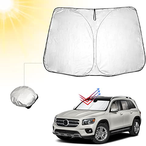 BIBIBO Parasol para Coche con protección UV Compatible con Mercedes Benz GLB X247 2019-2025/ EQB 2021-2025, Parasol para Parabrisas Delantero, protección contra Rayos UV, Plegable