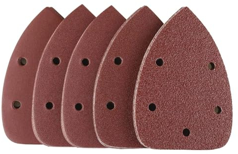 Schleifpapier Dreieckschleifer, 50 Stück Schleifpapier 140x90 mm Deltaschleifer Schleifpapier Klett 5 Loch Multischleifer Sandpapier 40 60 80 120 240 Körnung für Schleifen Polieren