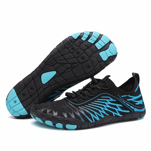 Chaussures pieds nus pour homme et femme - Coupe large - Antidérapantes - Légères - Pour l'extérieur, la natation, le surf, bleu, 39 1/3 EU