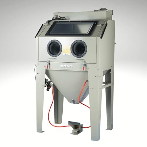 BPAC Cabina di sabbiatura professionale 350 L con depolveratore - Microbrante o sabbiatrice - Cabina sabbiatura per officina - Guanti rinforzati Inclusi - Dimensioni 94 x 60 x 60 cm