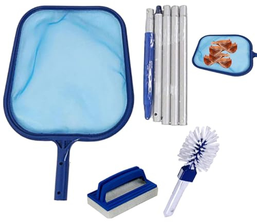 Rete skimmer per piscina, spazzola per piscina con skimmer più pulito | Kit per la cura della piscina, attrezzatura per la pulizia, skimmer regolabile per fuori terra, parete piscina, famiglia, tubi