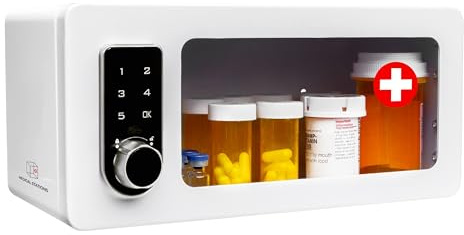 OVERDOSE KITS Medication Lock Box with Digital Keypad – Secure Storage Cabinet for Prescription Drugs, Insulin, Narcotics – Wall Mount or Refrigerator Safe – Touch Code Lock