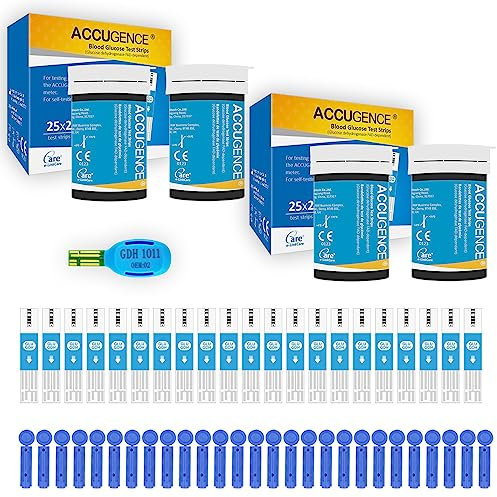 ACCUGENCE Strisce Reattive per la Glicemia 100 con 100 Lancette Strisce Reattive per il Glucosio (Adatte per il ACCUGENCE PM900 Misuratore)