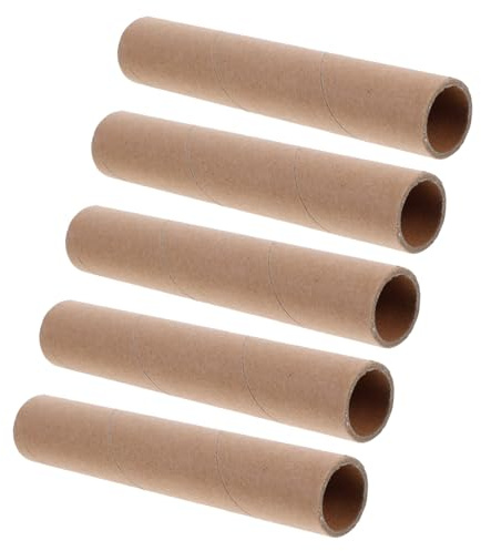 CAXUSD Tubos Cilíndricos De Cartón Kraft 20 Cm x 3 Cm Grosor De 3 Mm, Tubos Para Envío y Embalaje De Carteles y Planos, Contenedores Resistentes Para Oficina y Manualidades, Pack De 5 Unidades