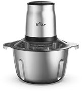 Bear Máquina para hacer alimentos 1.8L 1.8L Trituradora eléctrica Mini, 500W 2 velocidades, trituradora con 4 cuchillas de acero inoxidable y picadora de carne