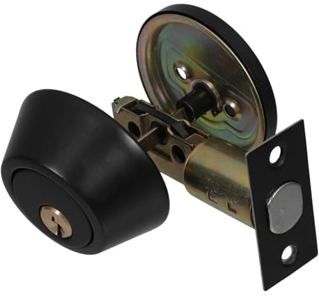 LIFKOME Finish Single Sided Deadbolt Lock with Copper Core Key Hidden Screw Auxiliary Lock for Thick Interior Doors Seamless Design for Enhanced Security in Home and Business
