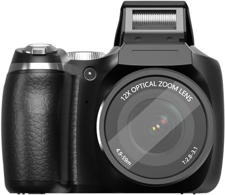 Jectse Piccola Fotocamera Digitale, Registrazione Video 4K da 60 MP, Zoom Ottico 12x con Autofocus, Ideale per Il Viaggio, Vlog (Black)