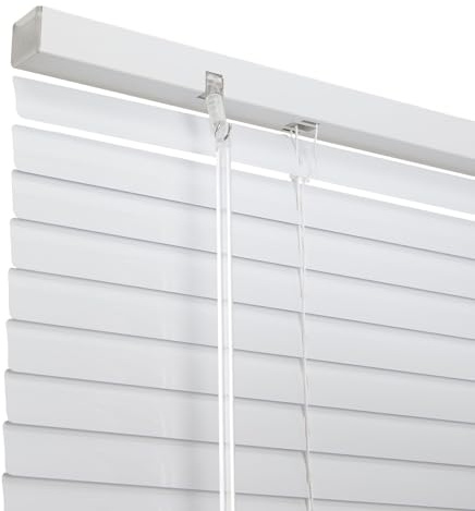 Warmiehomy Aluminium Venetian Blinds for Windows, Venetian Window Blinds 50 * 130cm, 25mm Slat, Easy Fit Trimmable Fitting White Window Shutters, Light Filtering & Privacy Control for Home Office