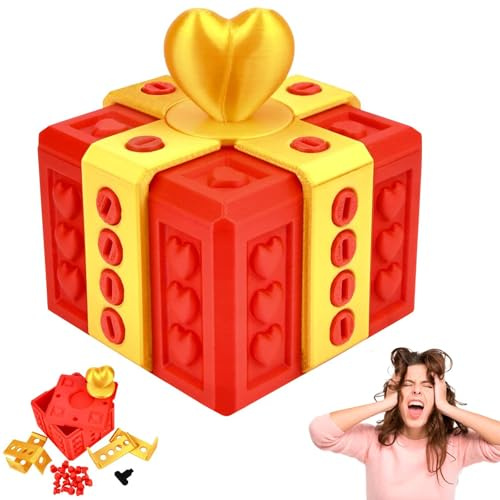 Annoying Gift Box With Twist Storage, 8CM 3D Printed Prank Gift Box with Screws, Novelty Fidget Toys for Adults, Funny Money Surprise Boxes Birthday Valentine's Day Gifts Desk Decor