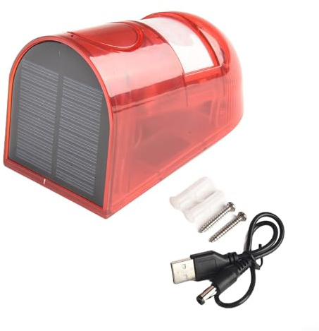 Luce di sicurezza solare per esterni con sensore di movimento a LED, sirena di allarme, IP65, impermeabile, lampeggiante, lampada stroboscopica per cortile, giardino, fattoria, cancello, deterrente