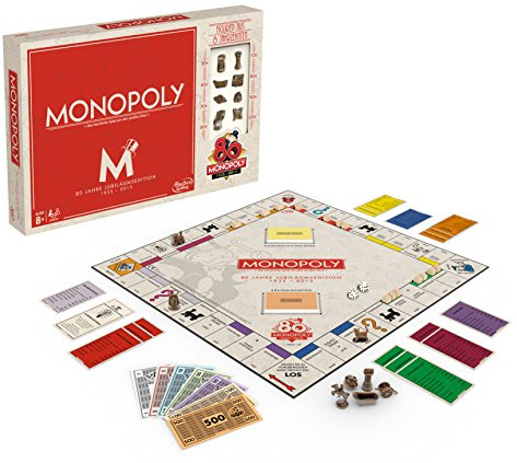 Hasbro Spiele B0622100 - Monopoly 80 Jahre, Familienspiel