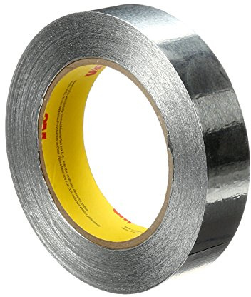 3M 85324 Aluminum Foil Tape, 12 mm x 55 M 4.6 mil, 425, Aluminum Foil, Silver