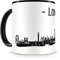 Samunshi® London Skyline Tasse Kaffeetasse Teetasse H:95mm/D:82mm schwarz