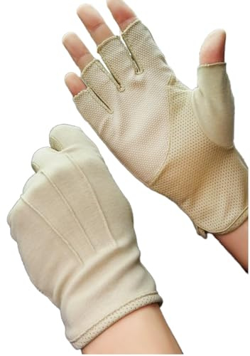 RUIXIA Gants de Conduite Homme Demi Doigt Antidérapant Mitaine de Sport Sans Doigt Respirant Protection UV pour Vélo Moto Courses