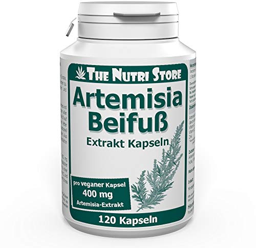 Artemisia Beifuß 400 mg Extrakt Kapseln 120 Stk - Mit Vitamin C D und Zink - Vegan - 4 Monatsvorrat - Made in Germany - The Nutri Store