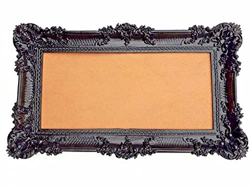 Artissimo Cornice portafoto in stile barocco, 96 x 57 cm, anticata, 72 x 33 cm, colore nero
