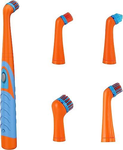 Cepillo de Limpieza Eléctrico,4 En1 Fregadora Eléctrica Giratoria,Cepillo para Juntas Y Rincones de Mano para El Hogar con Cabezales de Repuesto, Utensilios de Cocina para Baño Cocina