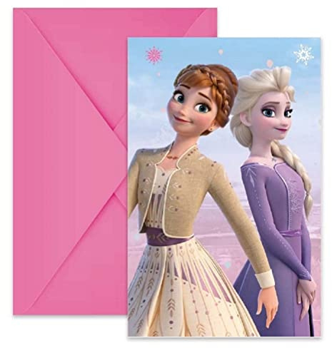 Procos Invitaciones 94057 94057 Frozen 2 Wind Spirit FSC, 6 unidades con sobre, cumpleaños, fiesta temática, multicolor