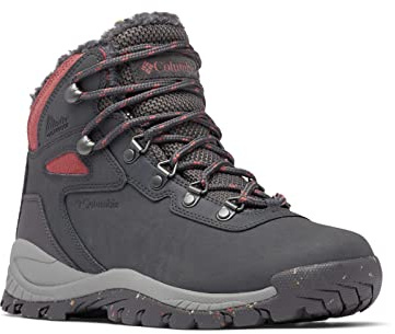 Columbia NEWTON RIDGE WATERPROOF OMNI-HEAT II Chaussures Montantes De Randonnée Et Trekking imperméables Femme, Gris (Dark Grey x Beetroot), 38 EU