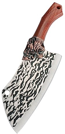 TJ POP Mannaia 7,6 pollici, Coltello mannaia cinese ultra affilato, coltello trinciante full-tang 40CR13 spessore lama 2,5 mm, serie classica forgiatura manuale