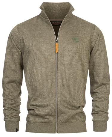 Indicode Herren INYanic Sweatjacke mit Stehkragen | Cardigan Herrenjacke Sweater Männer Army, M