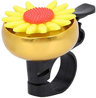 Sonnette de Vélo de 2, 2 Cm, Jolie Cloche de Vélo avec Fleurs, Son Clair, Cloche de Décoration en Aluminium Attrayante pour la sécurité (Yellow