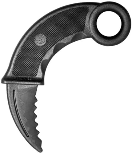 BAY Karambit Gummimesser mit Ringgriff Hartgummi Kunststoff Trainingsmesser Selbstverteidigung Krav Maga Sport Übungsmesser SV Kampfsport