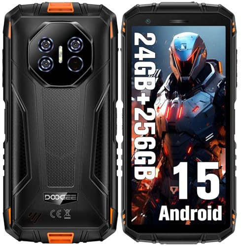 DOOGEE Fire 3 Ultra Rugged Smartphone Android 15, 24GB RAM+256GB ROM/2TB Telefono Indistruttibile, 8250mAh, 16MP+20MP Night Vision, 5.5 Cellulare da Lavoro, ‌ ‌Impronte Digitali‌/ Face ID/IP68/NFC