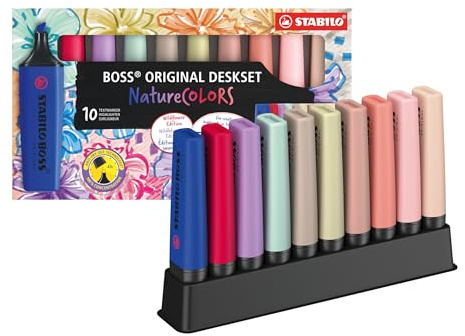 STABILO BOSS ORIGINAL NatureCOLORS Wildflower - Set de bureau x 10 surligneurs - coloris assortis