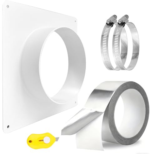 Conector de tubería brida 150 mm tubo de aire acoplador brida acoplador de conducto de ventilación plástico brida de tubería recta con abrazaderas de manguera de acero inoxidable cinta de aluminio