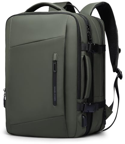 MARK RYDEN Mochila para laptop, expandible de 26 a 38 L, tamaño de cabina, mochila de negocios para hombres con puerto de carga USB para laptop de 17.3 pulgadas