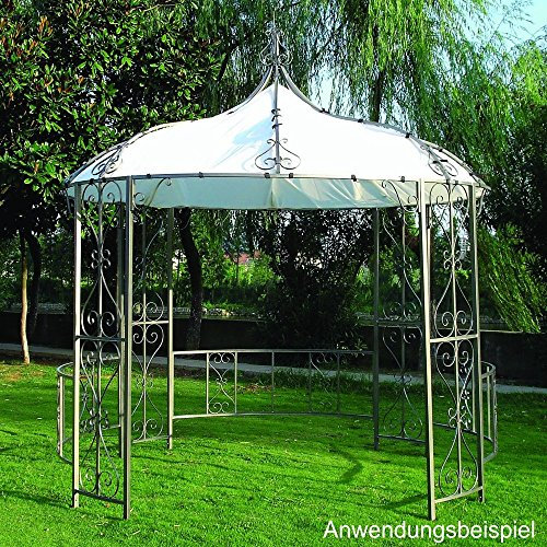 Pavillon Burma 300cm rund weiss Stahlgestell