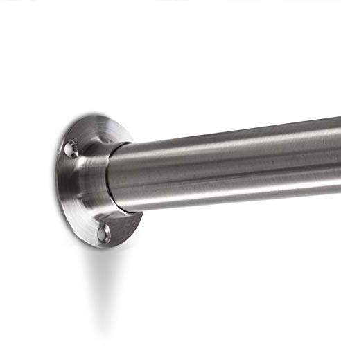 SO-TECH® Edelstahl Schrankstange 1160 mm RUND Ø 25 mm mit 2 Stück Schrankrohrhalter CIRCLE rostfrei/Kleiderstange/Möbelrohr/Möbelstange/Design trifft auf Funktion