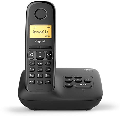 Gigaset A270A - Telefono Portatile con Segreteria - Vivavoce - Display Grafico - cordless semplice da usare, Nero [Versione Italiana]