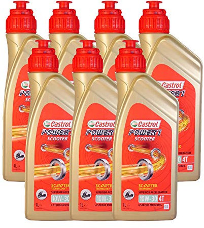 olio motore moto e scooter Castrol Power 1 4T scooter 10W30 Confezione 7x1lt.