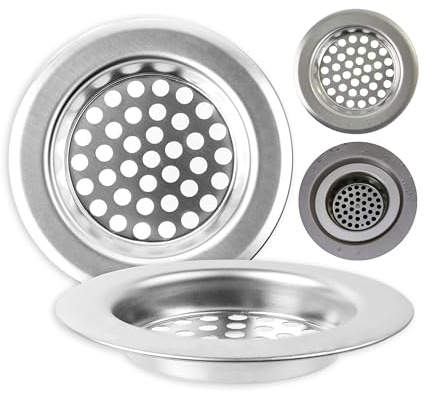 Avloppssil, Paket om 3, Ø 76 mm, Passande för avlopp med insida Ø 52 mm, Sticker ut 10.5 mm djupt in i pipen, Handfatssil med optimerad passform, Idealisk för dusch, Handfat och Badkar, drain strainer
