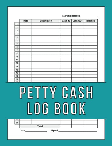 Petty Cash Log Book: Incoming And Outgoing Book, Petty Cash Ledger Book for Business to Track and Handling Money, Financial Record Keeping Notebook for Small Business