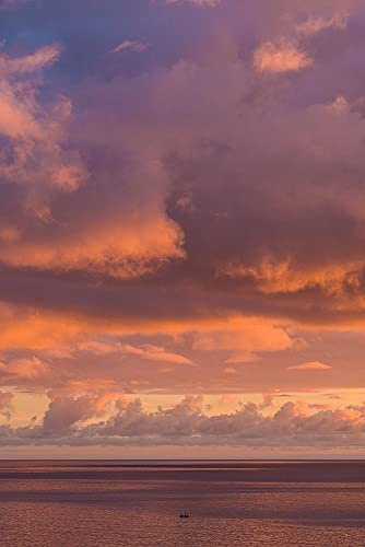 ArtExpert Canary Islands-Fuerteventura Island-Morro Jable-Playa de la Cebada beach-sunset sky by Walter Bibikow - 16x24 Art Print Poster