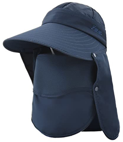 Femme Casquette de Safari Extérieur Détachable Chapeau de Protection Solaire Camping Pêche Cyclisme Protection Cou Visage Nuque Casquette Visière Respirant Chapeau de Soleil Jardinage UPF50+ Anti-UV