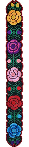 YZXDORWJ Women Embroidered Mexican Belt for Dress Boho Floral Traditional Fiesta Party Sash Cinco de Mayo Outfits（12-102BKR）