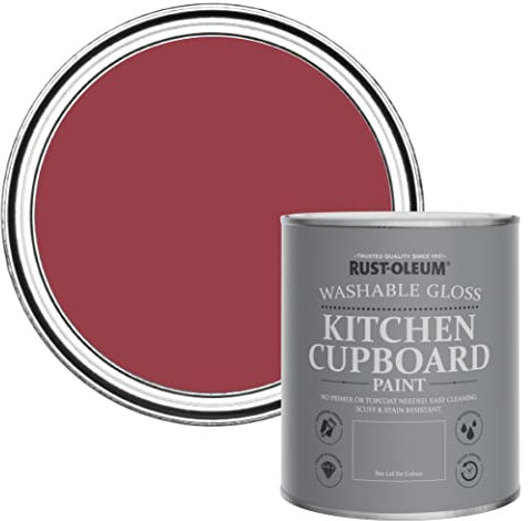 Rust-Oleum Red Kitchen Cupboard Paint in Gloss Finish - Soho 750ml
